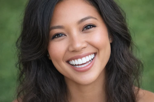 close up teeth whitening smile